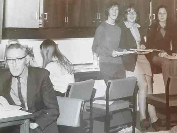 The Staff room at Eccles Sixth Form College 1973